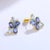 Contemporary Nina Zhou Sapphire, Aquamarine and Diamond Cluster Earrings in 18k Yellow Gold, A Pair For Sale - Image 3 of 6
