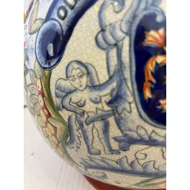 Yellow 19th Century Italian Majolica Olive Oil Jar For Sale - Image 8 of 13