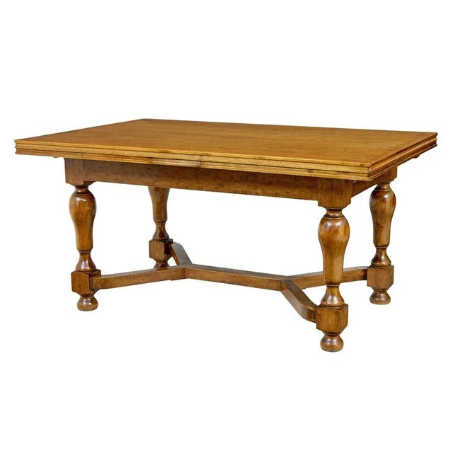 Early 20th Century Birch Extending Dining Table, 1920s For Sale - Image 10 of 11