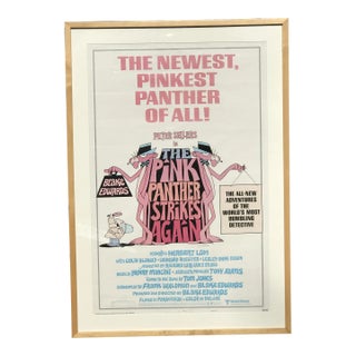 Original 1976 The Pink Panther Strikes Again Framed Movie Poster For Sale