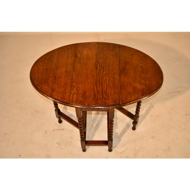 Period Edwardian Oak Gateleg Table From England, c.1900 For Sale In Greensboro - Image 6 of 6
