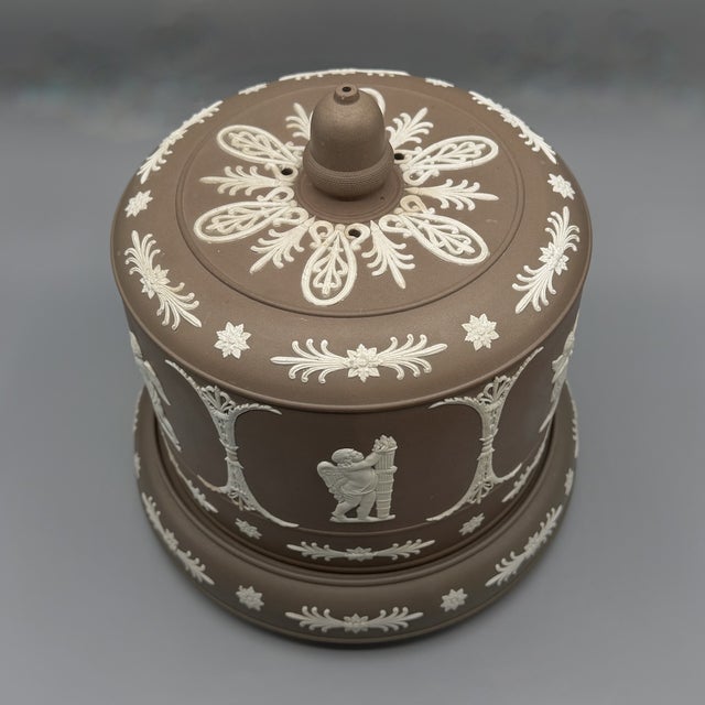 Large Antique Stilton Cheese Dome and Stand from Adams Brown Jasperware, England, 1880s, Set of 2 For Sale - Image 4 of 18