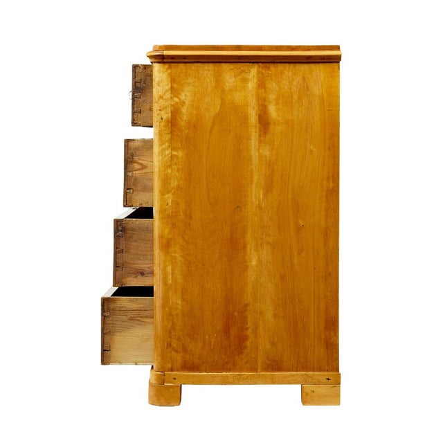 Scandinavian 19th century birch chest of drawers circa 1870. Good quality Swedish chest fitted with 4 drawers of equal...