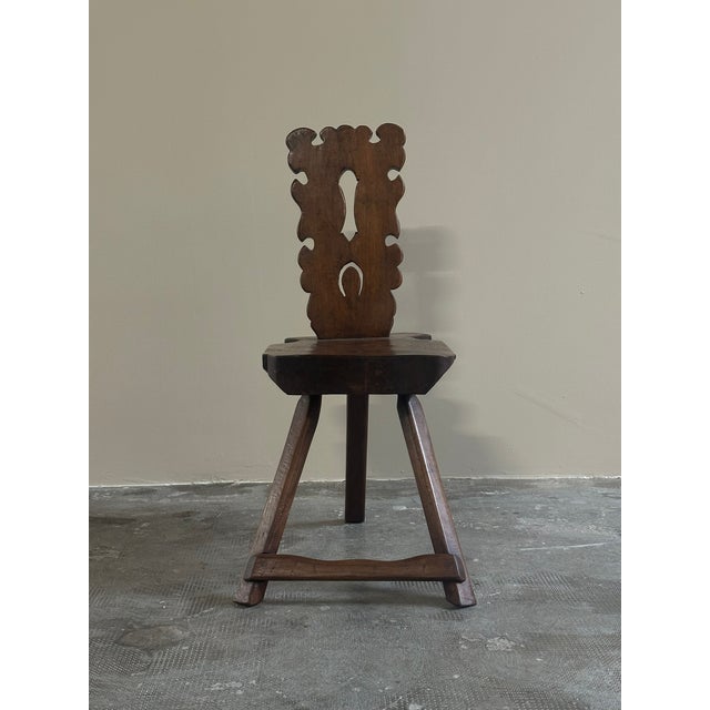 Vintage Italian Sculptural Chair in Wood, 1950s For Sale - Image 4 of 12