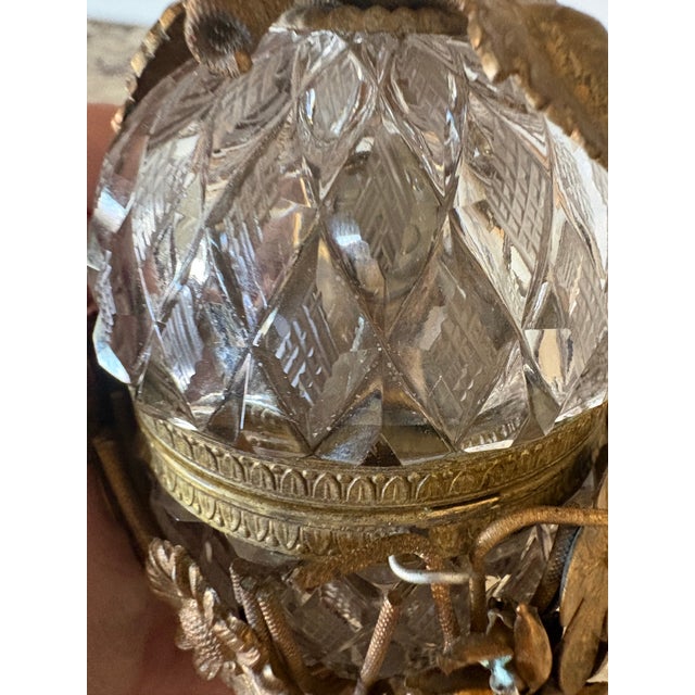 Vintage Crystal and Gilt Bronze Hollywood Regency Table Lighter For Sale - Image 12 of 12