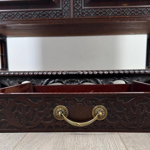 19th Century English Chippendale Mahogany Display Cabinet from Maple & Co. For Sale - Image 13 of 15
