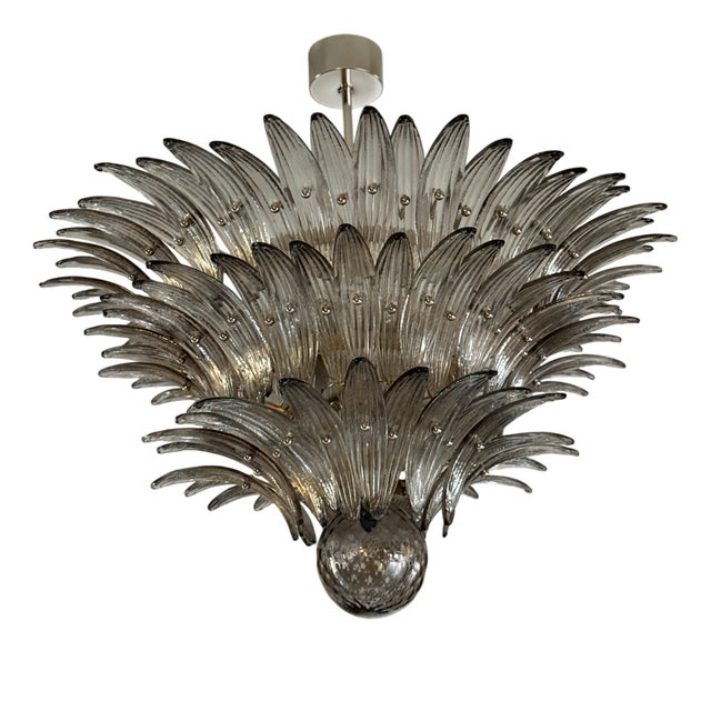 Murano Glass Feather Prisms Chandelier, 2020 For Sale