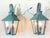 Green Vintage Solid Copper & Brass Outdoor Lantern Sconces / 18”h X 11”w X 12”d For Sale - Image 8 of 18