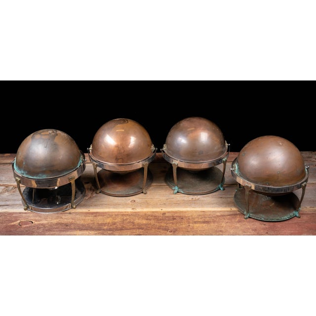 Early 20th Century Antique Copper Rolltop Chafer Servers - Set of Four For Sale - Image 5 of 18