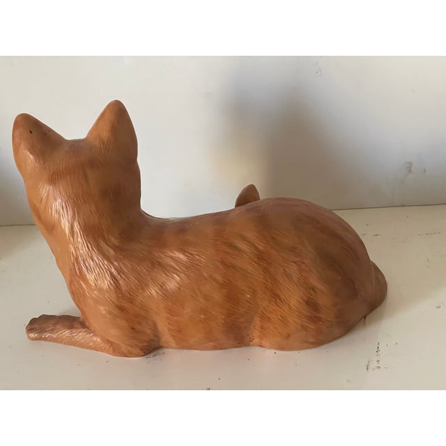 Vintage Orange Cat Italian Veramic Figurine Signed For Sale - Image 4 of 5