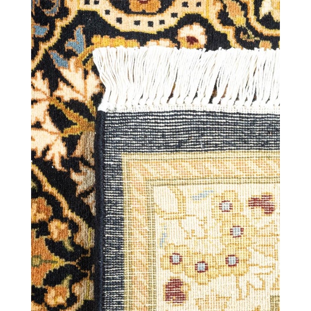 2000 - 2009 Mogul, One-of-a-Kind Hand-Knotted Area Rug in Black, 2' 6" x 10' 5" For Sale - Image 5 of 8