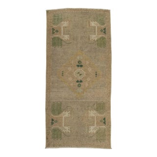Turkish Mini Rug Oriental Hand Knotted Vintage Rug 1'8" x 3'5" #21253 For Sale
