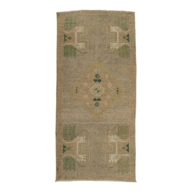 Turkish Mini Rug Oriental Hand Knotted Vintage Rug 1'8" x 3'5" #21253 For Sale