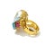 This is part of Chairish’s Fine Jewelry assortment. Red natural ruby South sea Pearl White Opal Blue opal This Ring is...