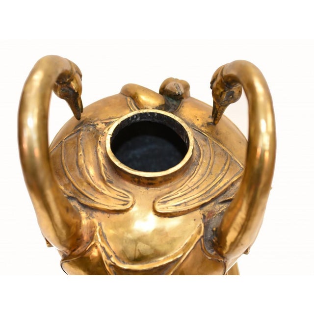 Chinese Dragon Crane Incense Burner in Bronze For Sale - Image 11 of 12