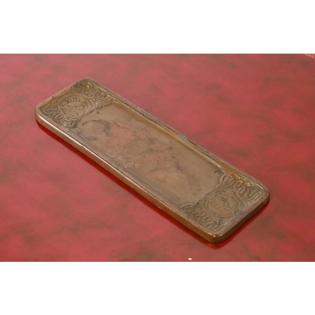 Tiffany Studios Tiffany Studios Bronze Zodiac Pen and Pencil Desk Tray, Signed and Numbered For Sale - Image 4 of 10