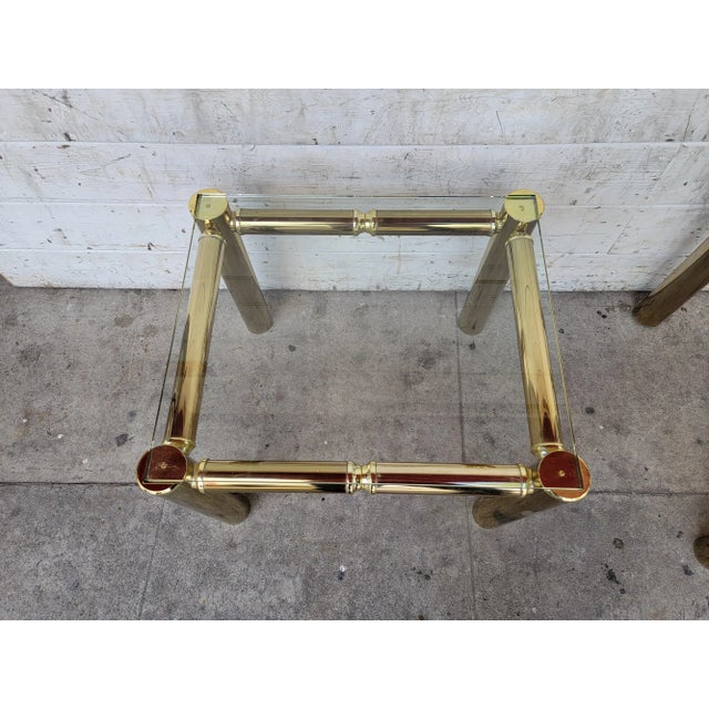 Brass 1980s Two Mastercraft Style Side Tables For Sale - Image 8 of 18