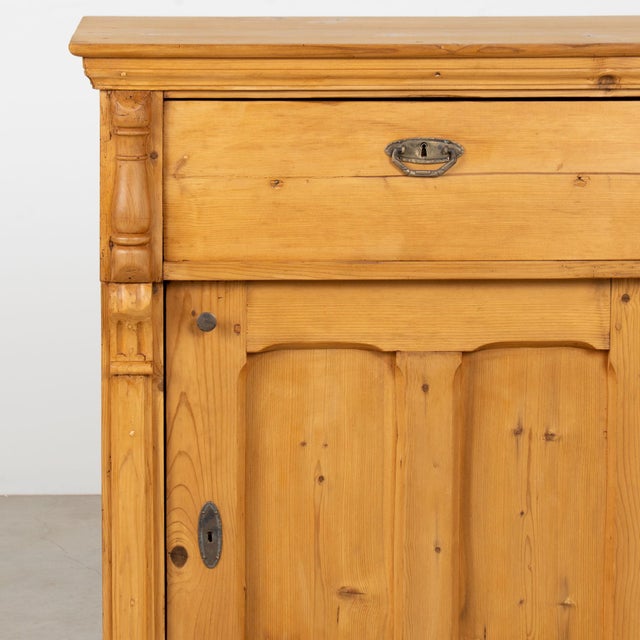 Brown 19th Century Hungarian Pine Cabinet Sideboard With Drawer For Sale - Image 8 of 18