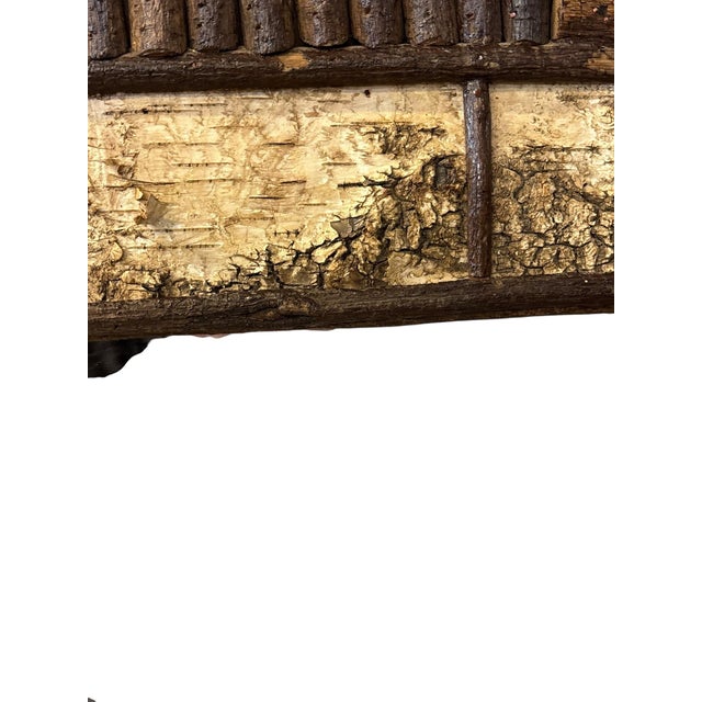 1960s Vintage Handcrafted Cabin Style Log Mirror For Sale - Image 5 of 6