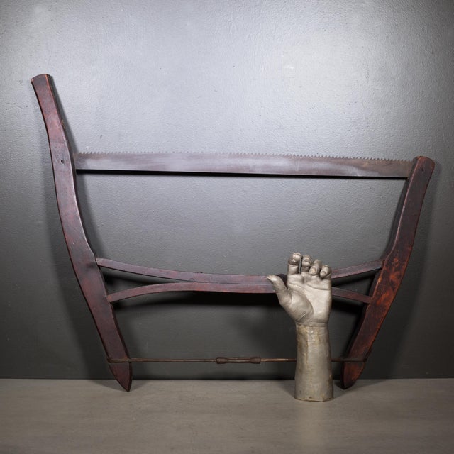 Rustic Antique Mahogany Buck Saw c.1910-1930 For Sale - Image 3 of 3