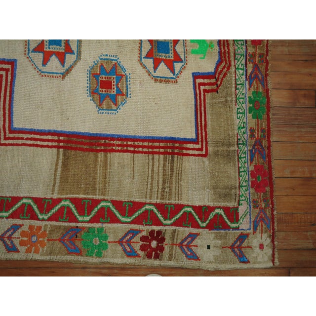 Textile Zabihi Collection Wide Vintage Colorful Turkish Runner For Sale - Image 7 of 10
