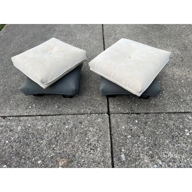 1980 Two Toned Swivel Ottomans - Price Per Piece For Sale - Image 10 of 10
