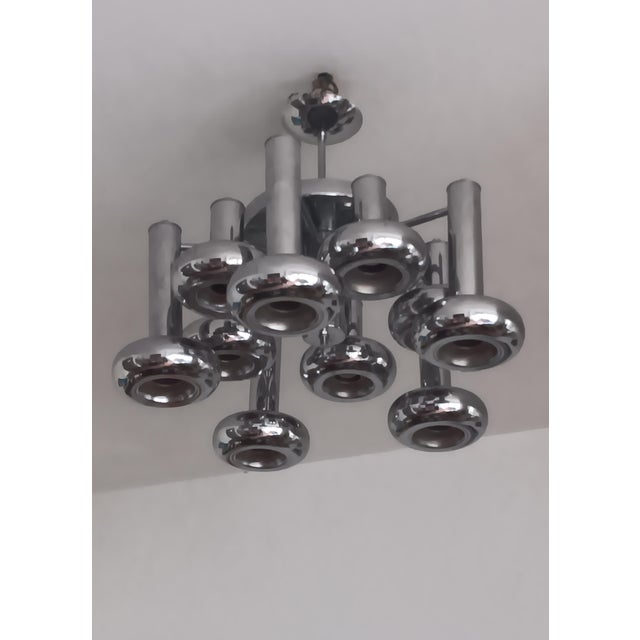 Vintage Chromed Pendant Lamp, 1970s For Sale - Image 3 of 8