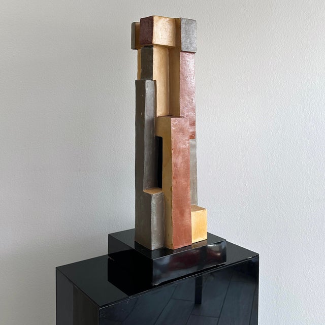 1976 Helen Simon "Lights and Shadows" Sculpture on Lucite Base For Sale - Image 13 of 18