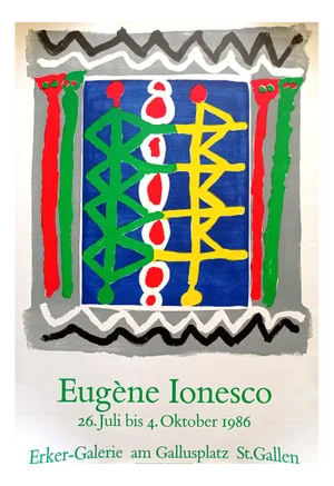 Eugène Ionesco, St.Gallen Exhibition Poster, 1986, Original Lithograph