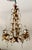 Mid 20th Century Mid 20th Century Hollywood Regency Gilt Tole Leaf & Crystal 5-Light Chandelier For Sale - Image 5 of 12