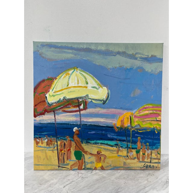 A breathtaking impressionistic seascape oil painting on canvas, capturing the serene beauty of the ocean with a harmonious...