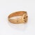 Modern Vintage Buckle Ring 9k Yellow Gold Wide Band Estate Fine Jewellery size 10.5 For Sale - Image 3 of 7