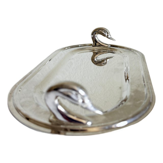1960s French Silver Finish Duck Tray For Sale