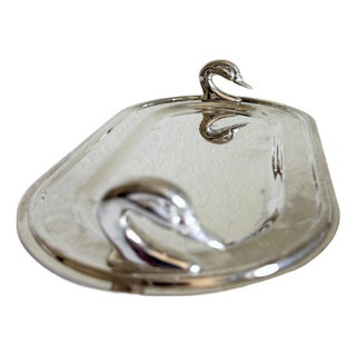 French Silver Finish Duck Tray, 1960s For Sale