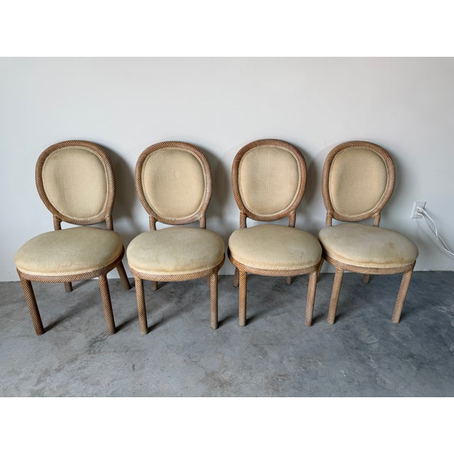Italian F.lli Boffi Hollywood Regency Style Faux Rope Twist Dining Chairs – Set of 6 For Sale In Miami - Image 6 of 18