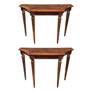 Late 20th Century Georgian Style Mahogany Single Drawer Console Table For Sale