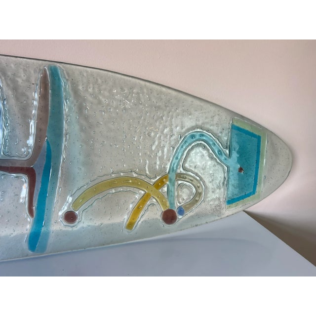 Vintage Art Glass Surf Board Sculpture/Sold For Sale - Image 4 of 10