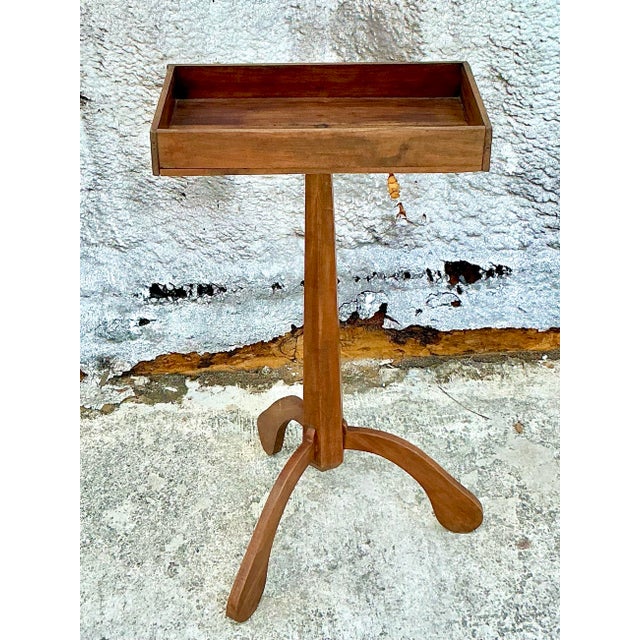 Vintage Boho Primitive Side Table For Sale - Image 4 of 10