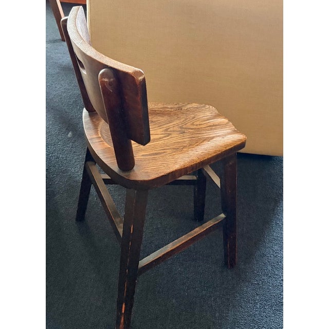 Early Hand Made American Wood Chair in a Triangular Form For Sale - Image 4 of 5