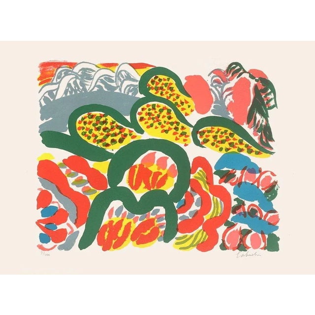 1970 Yasse Tabuchi Au Loin La Mer Lithograph For Sale