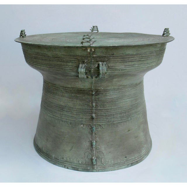 Antique Southeast Asian Bronze Rain Drum Side Table For Sale - Image 4 of 18