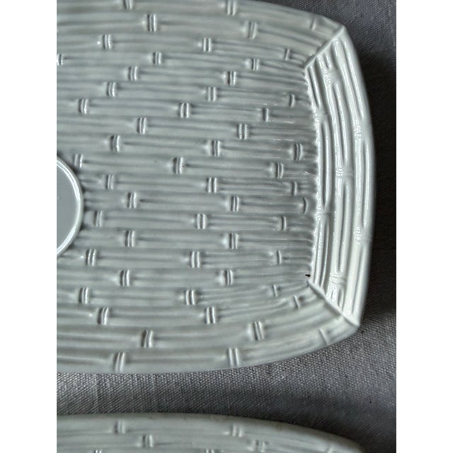 1980s Italian Bamboo Majolica Appetizer Plates - Set of Six For Sale - Image 4 of 12
