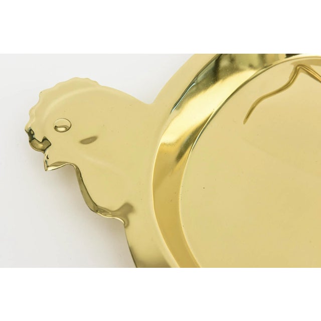 Vintage Brass Rooster Tray and Barware, Signed, Restored, 1984 For Sale - Image 4 of 9
