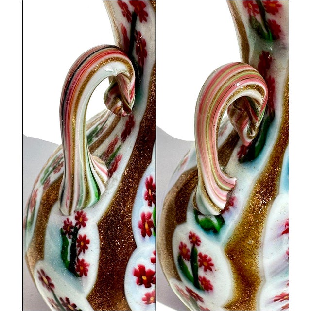 Fratelli Toso Vittorio Zuffi for Fratelli Toso Murano Flower Cane Murrine Cabinet Vase For Sale - Image 4 of 10