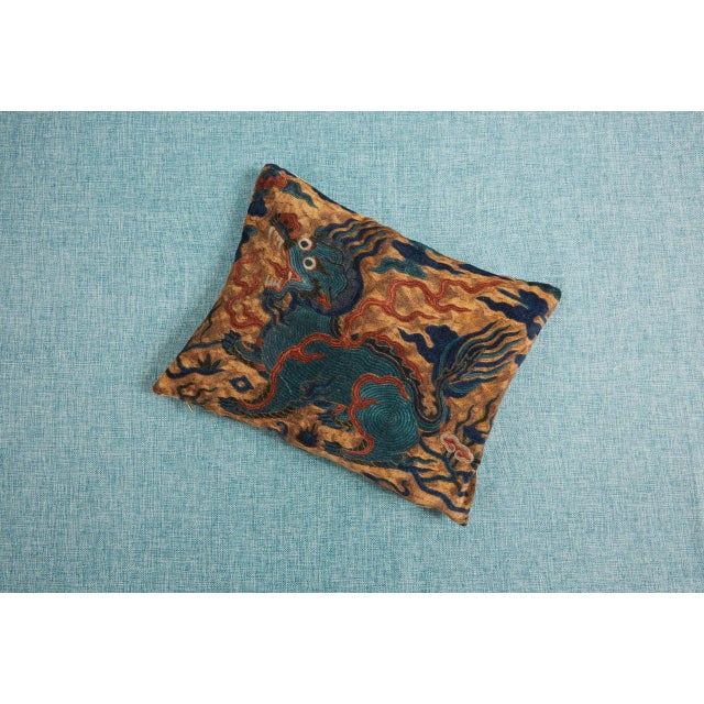 2020s Dragon Velvet Pillow 12"x16" For Sale - Image 5 of 6