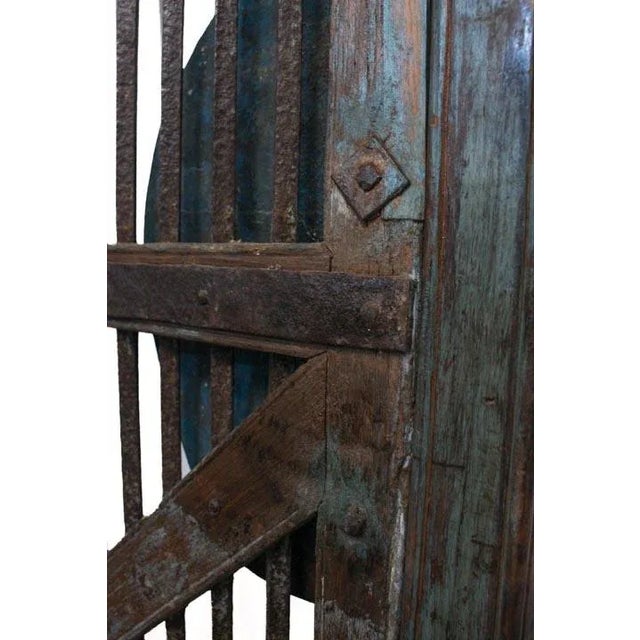 Cerulean Teak & Iron Door Wine Cellar View For Sale - Image 8 of 10