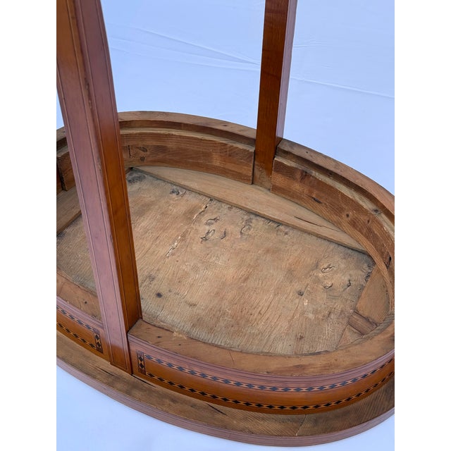 1920s Oval Inlaid Side Table attributed to Bruno Paul, Germany, 1910-1920 For Sale - Image 5 of 11