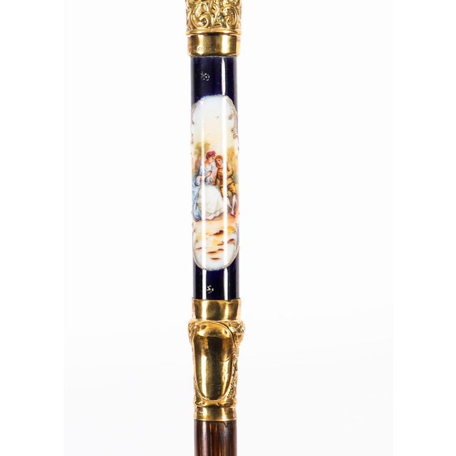 Antique French Gold Plated Sevres Porcelain Walking Sword Stick, 19th Century For Sale - Image 6 of 18