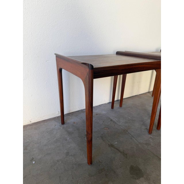 Brown Vintage Danish Rosewood Nightstands by Heltborg Møbler – Mid Century Modern Side Tables For Sale - Image 8 of 8