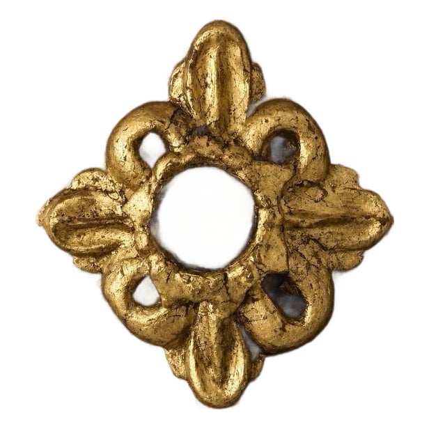 Antiqued Hand-Made Convex Mirror Architectural Fragment in Acrylic Case For Sale